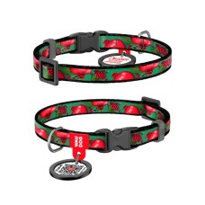 Нашийник для тварин WAUDOG Nylon з QR паспортом "Гранати" для котів та дрібних порід собак, XS (278-4052)