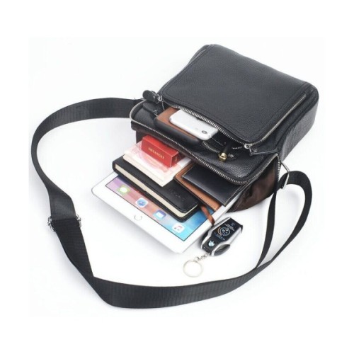 Сумка Vintage Месенджер шкіряна Чорна (20247)