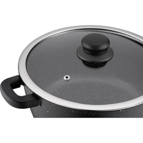 Каструля Ardesto Gemini Anzio скляна кришка 28 см 6,4 л чорна (AR2426GE)