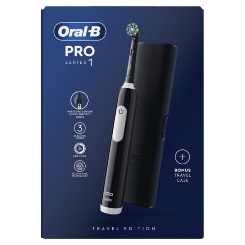 Електрична зубна щітка Oral-B Pro Series 1 D305.513.3X BK типу 3791+ чохол Travel Edition