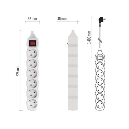 Мережевий подовжувач EMOS P1621