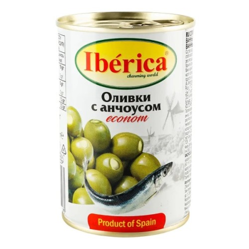 Овочева консервація Iberica Оливки фаршировані анчоусом 280 г (8436024298413)