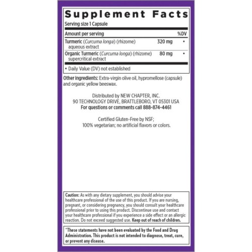 Трави New Chapter Куркумін, Turmeric Force, 30 гелевих капсул (NC0044)