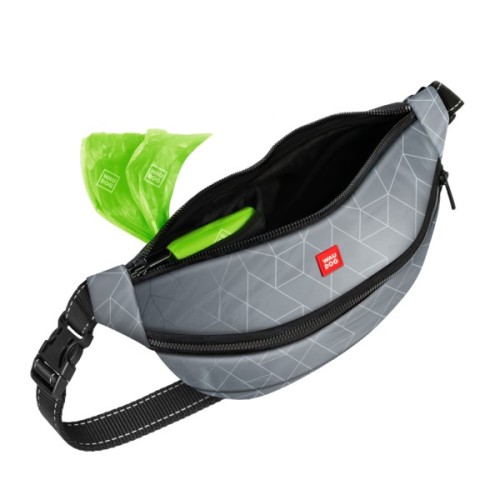 Поясна сумка-бананка для собак WAUDOG Family світловідбивна 33х17х10 см (5686)