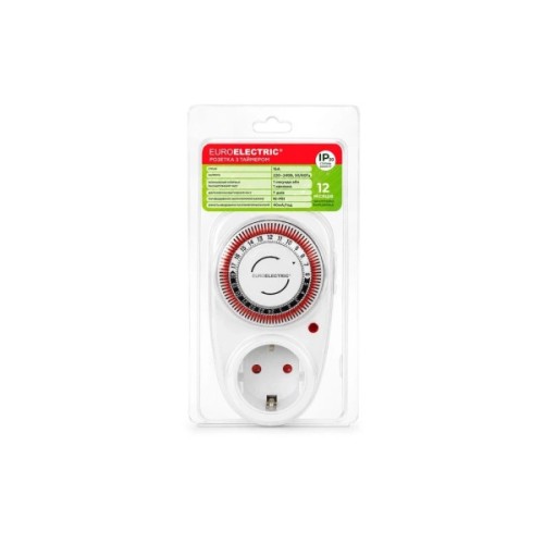 Таймер-розетка EUROELECTRIC 16A/3680W 24Н, White (ST-16A/3,68kW(M))