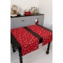 Доріжка на стіл Прованс Дзвіночки на червоному 40 х 140 см (036822)
