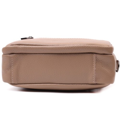 Сумка Vintage Жіноча з накладною кишенею з натуральної шкіри Бежева (22638)