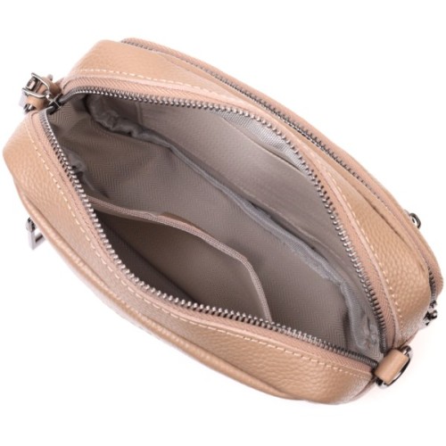 Сумка Vintage Жіноча з накладною кишенею з натуральної шкіри Бежева (22638)