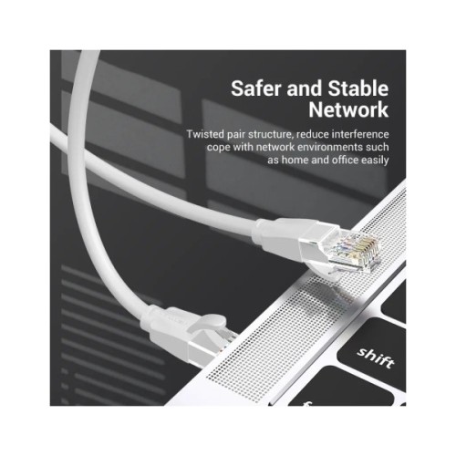 Патч-корд 1м, UTP cat 6 RJ-45 gray Vention (IBEHF)