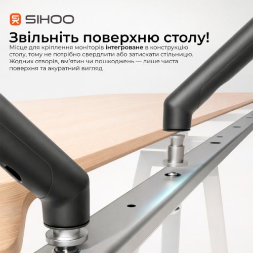 Комп'ютерний стіл Sihoo з електрорегулюванням висоти D07 1.6m Maple/White (D07B-102/D07J-102-AB)