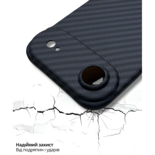 Чохол до мобільного телефона BeCover FIBRA Carbonite MagSafe Apple iPhone 17 Air Black (715407)