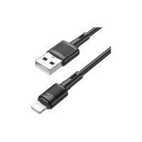 Дата кабель USB 2.0 AM to Lightning 1.0m 2.4A X83 black HOCO (6931474770868)