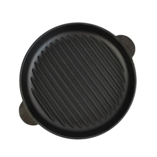 Сковорода Brizoll Monolith чавунна Гриль зі скляною кришкою 280х35 мм (M2835G-6)