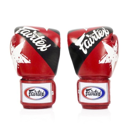 Боксерські рукавички Fairtex BGV1 Nation Print Red 14 унцій (бинти в комплекті) (BGV1_Print_14oz_Red)