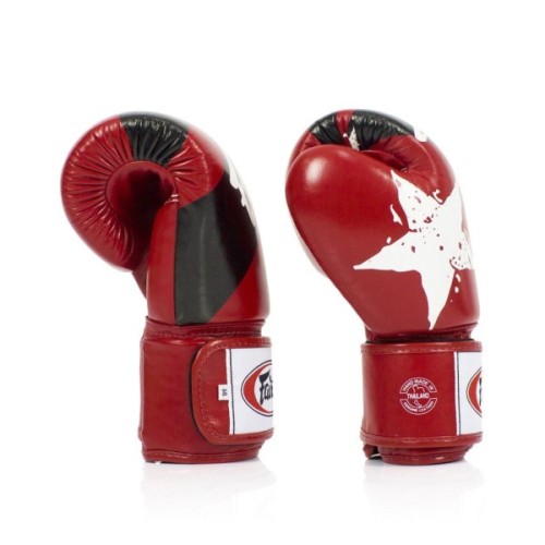 Боксерські рукавички Fairtex BGV1 Nation Print Red 14 унцій (бинти в комплекті) (BGV1_Print_14oz_Red)