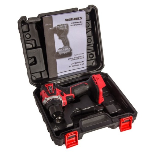 Шуруповерт Vitals Master, AU 1835abc BL, 18V, 35Нм, 500–1500об/хв, кейс, 1.43кг (без АКБ та ЗП) (235978)