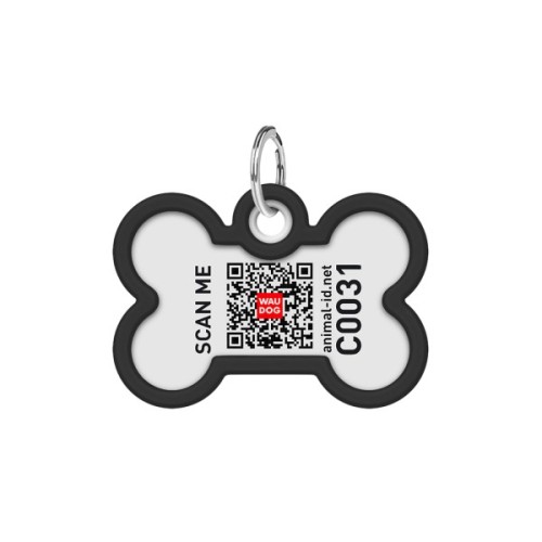 Адресник для тварин WAUDOG Smart ID з QR паспортом "Леопард", кістка 40х28 мм (231-4066)