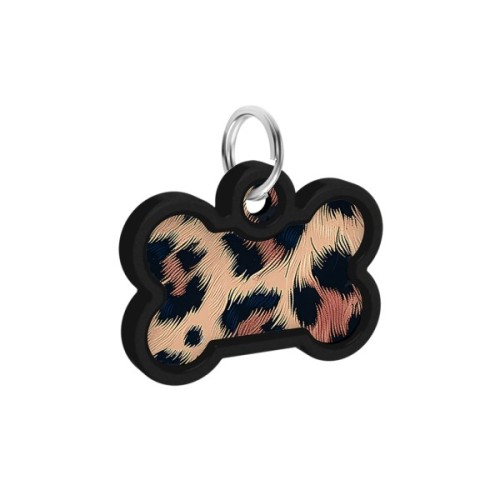 Адресник для тварин WAUDOG Smart ID з QR паспортом "Леопард", кістка 40х28 мм (231-4066)