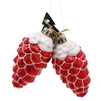 Ялинкова іграшка Chomik Шишки" 9 см, 2 шт, червоні (5900779895386_3)