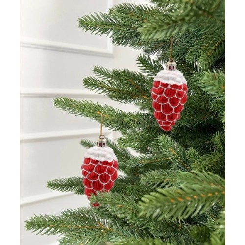 Ялинкова іграшка Chomik Шишки" 9 см, 2 шт, червоні (5900779895386_3)