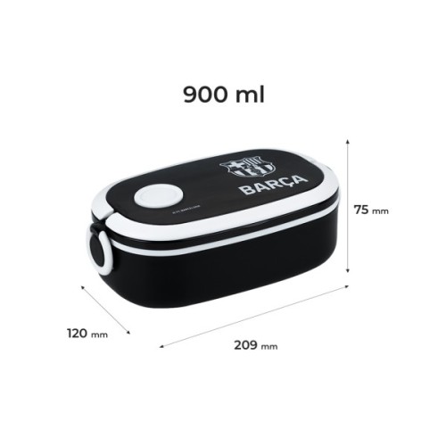 Ланч-бокс дитячий Kite FC Barcelona, 900 мл, чорний (BC25-1180)