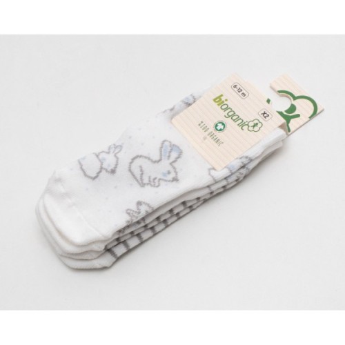Шкарпетки дитячі Bibaby із зайчиками (68237-18-24-creamblue)