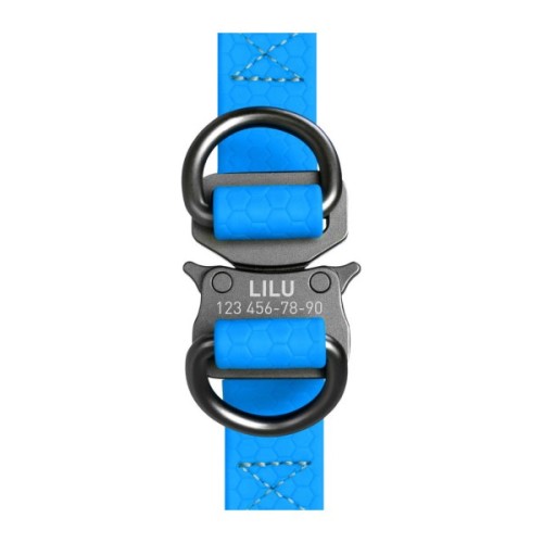 Шлея для собак WAUDOG Waterproof з QR паспортом L Ш 25 мм Д 60-90 см блакитна (27672)