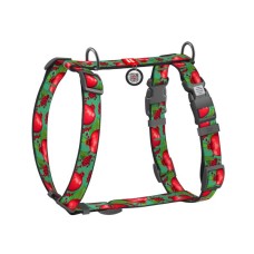 Шлея для собак WAUDOG Nylon анатомічна H-подібна з QR-паспортом "Гранати" пластиковий фастекс, L (345-4052)