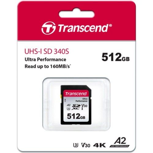 Карта пам'яті Transcend 512GB SD class 10 UHS-I U3 4K (TS512GSDC340S)