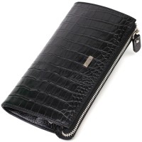 Гаманець Bond Accessories З натуральної шкіри Чорна (22049)