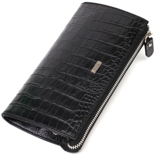 Гаманець Bond Accessories З натуральної шкіри Чорна (22049)