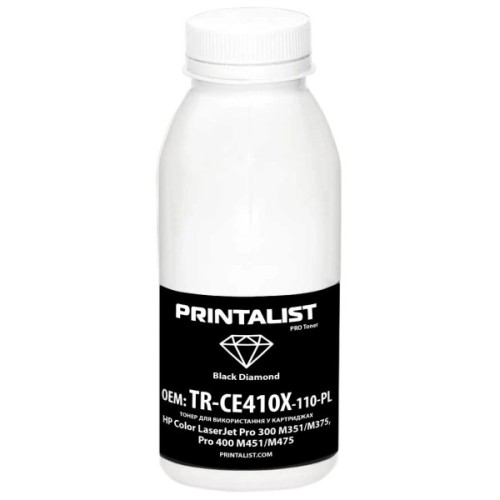 Тонер HP CLJ Pro 300 M351/M375, Pro 400 M451/M475, 110г Black Printalist (TR-CE410X-110-PL)