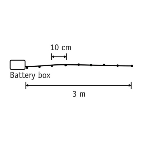 Гірлянда Luca Lighting струна, 3 м, класична біла, 30 LED 3AA, дисплей+таймер (8718861694093)