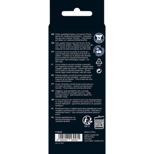 Фломастери Faber-Castell пензлики Black Edition Pastel пастельних кольорів, 6 кольорів (32357)