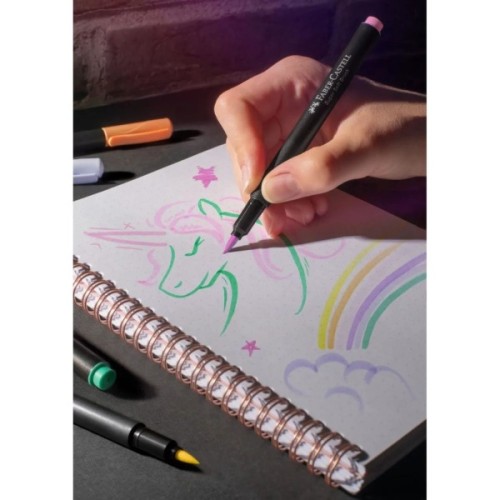 Фломастери Faber-Castell пензлики Black Edition Pastel пастельних кольорів, 6 кольорів (32357)