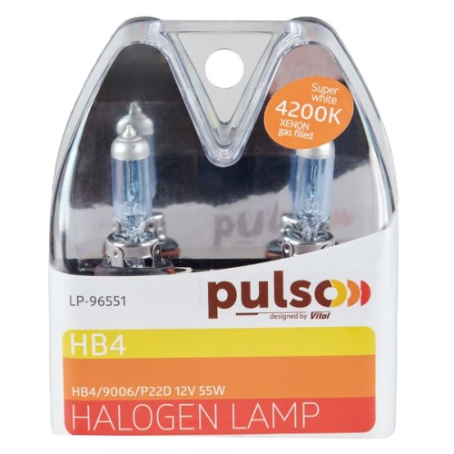 Автолампа PULSO HB4/9006/P22D 12v55w super white/plastic box (LP-96551)