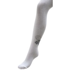 Колготки дитячі BNM з квітами зі страз (M0C0302-1183-11G-white)