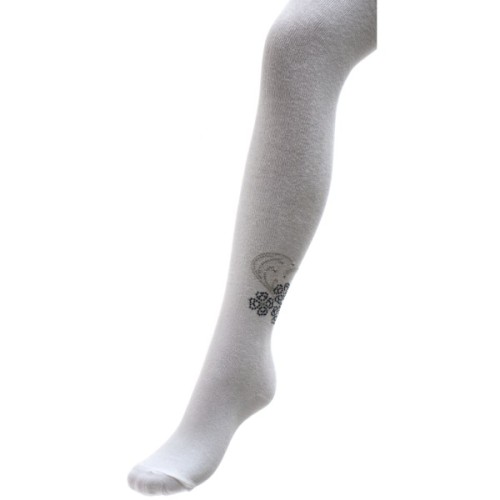 Колготки дитячі BNM з квітами зі страз (M0C0302-1183-11G-white)