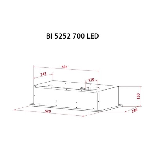Витяжка кухонна Perfelli BI 5252 WH 700 LED