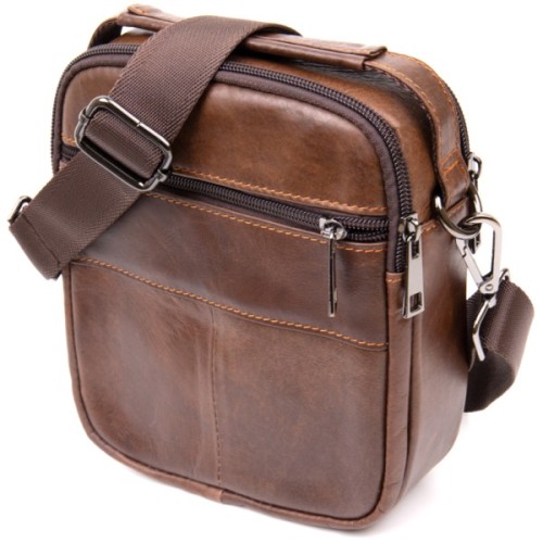 Сумка Vintage На два відділення Коричнева (20396)