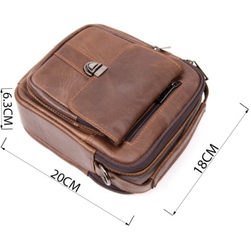 Сумка Vintage На два відділення Коричнева (20396)