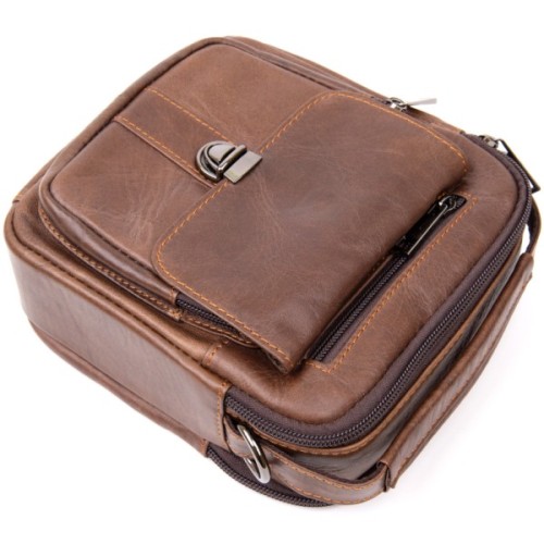 Сумка Vintage На два відділення Коричнева (20396)