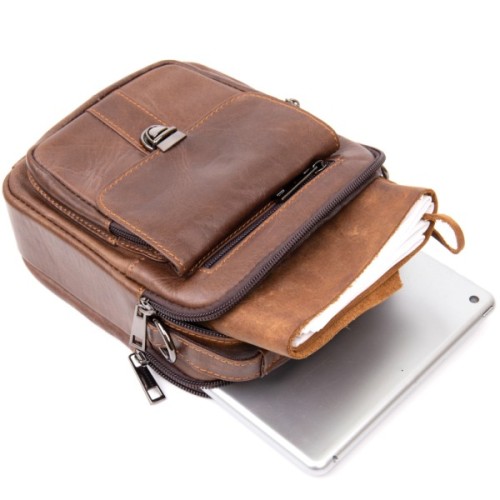 Сумка Vintage На два відділення Коричнева (20396)