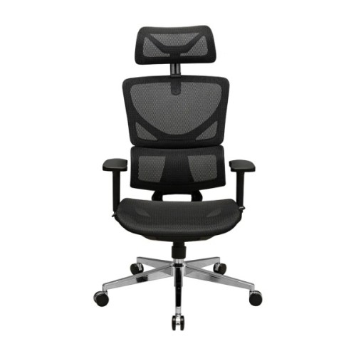 Офісне крісло Richman Ерговік Хром Synchro Сітка Чорне (R00000052545)
