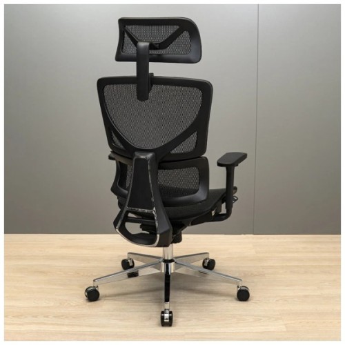 Офісне крісло Richman Ерговік Хром Synchro Сітка Чорне (R00000052545)
