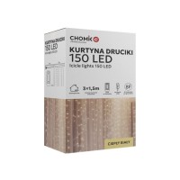 Гірлянда Chomik 300 LED холодний білий, 3x3 м, USB, з пультом, IP20, від мережі (5900779880009)