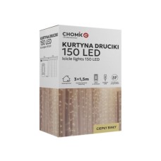 Гірлянда Chomik 300 LED холодний білий, 3x3 м, USB, з пультом, IP20, від мережі (5900779880009)