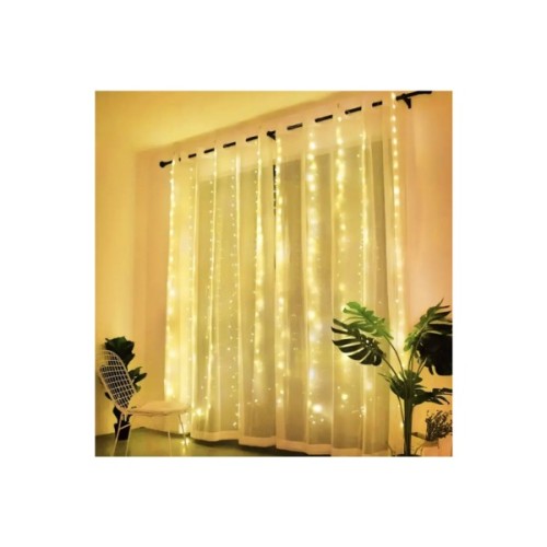 Гірлянда Chomik 300 LED холодний білий, 3x3 м, USB, з пультом, IP20, від мережі (5900779880009)