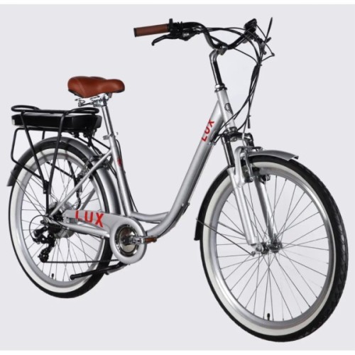 Електровелосипед Dorozhnik 26" eLUX Vbr FR рама-17" 36B 13А*г 500Вт 2026 срiблястий (ELB-D-26-297)