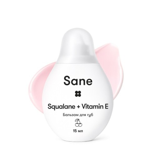Бальзам для губ Sane Squalane + Vitamin E Живильний З ароматом вишні 15 мл (4820266831943)